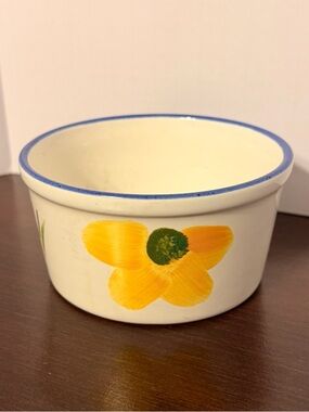 Blue Floral Ceramic Bowl - Home Accents